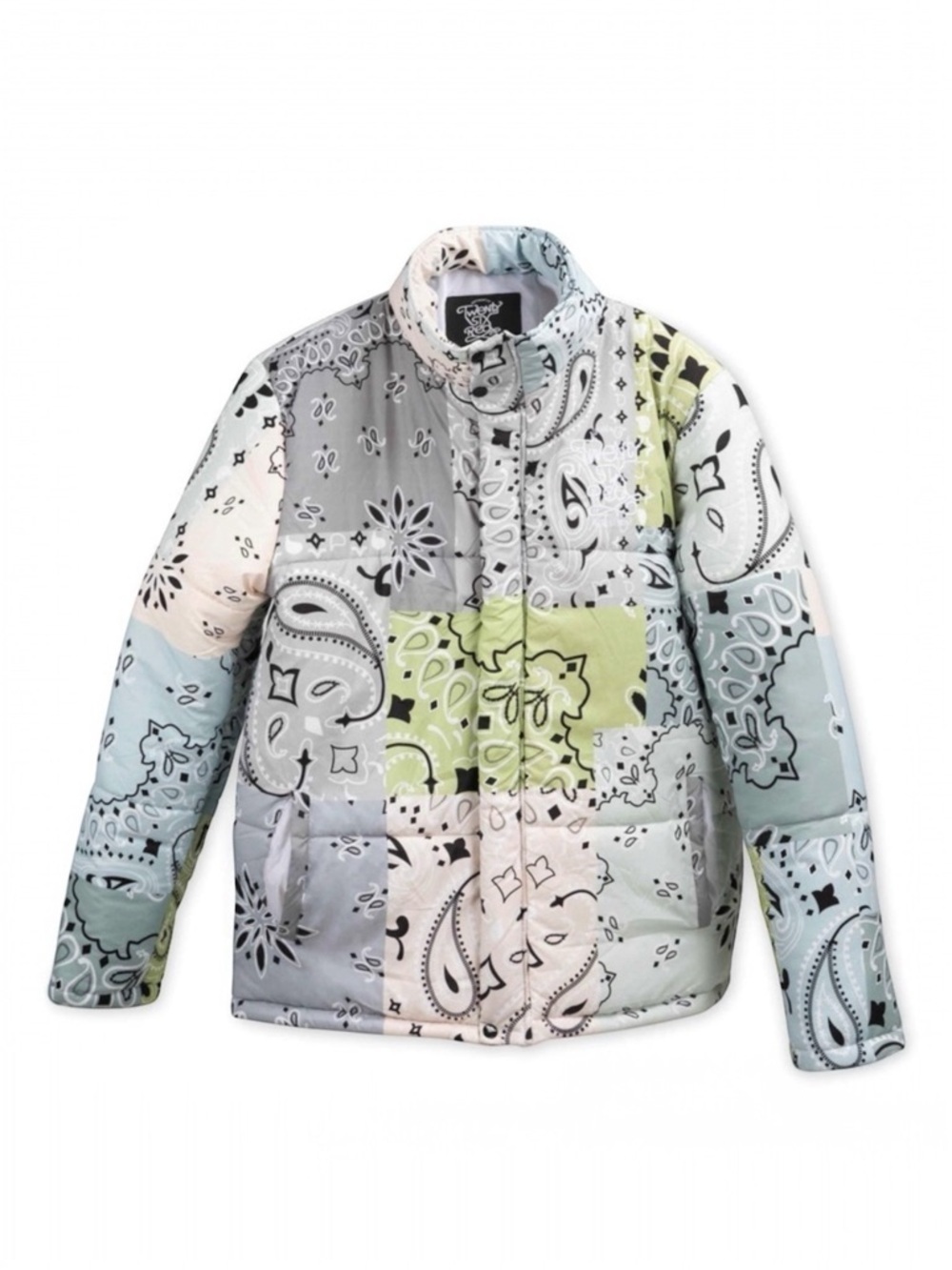 Paisley Print Oversized Puffer Jacket Streetwear Nwot Size XL